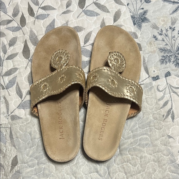 Jack Rogers Shoes - Jack Rogers Gold and Tan Sandals